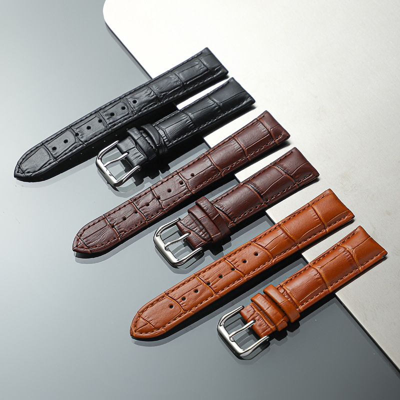 Factory Direct Genuine Leather Crocodile Bamboo Grain Pin Buckle Strap