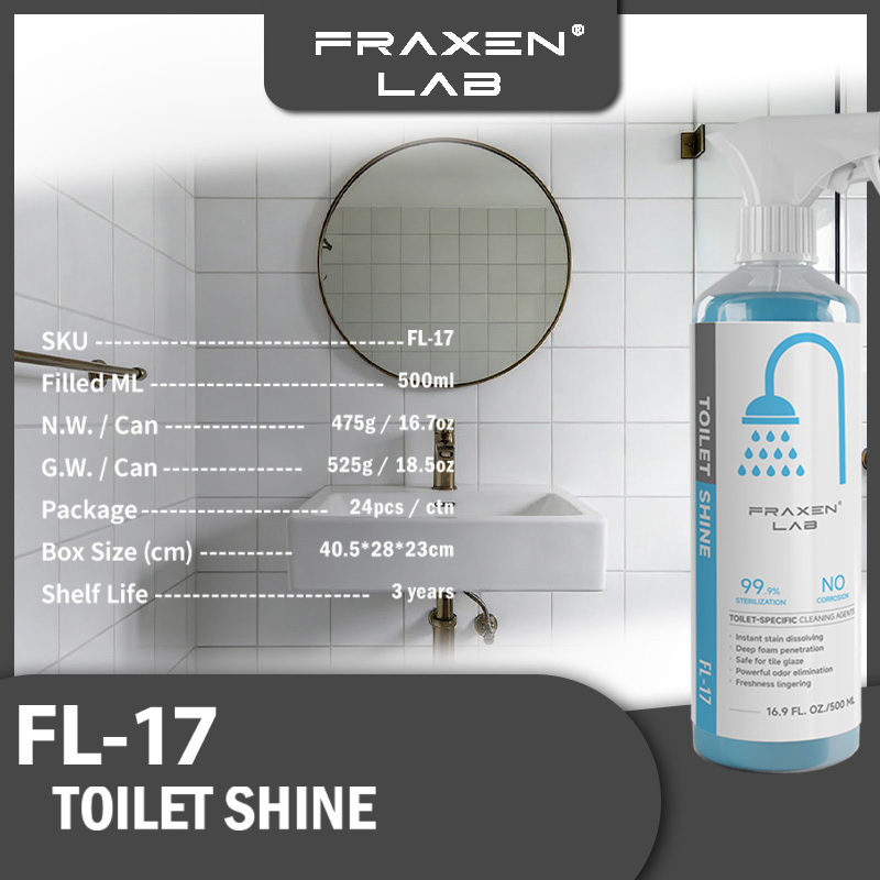 Chinese Supplier Fraxen Strong Decontamination Toilet Cleaner Spray Long-Lasting Fresh and Clean for Toilet & Bathroom