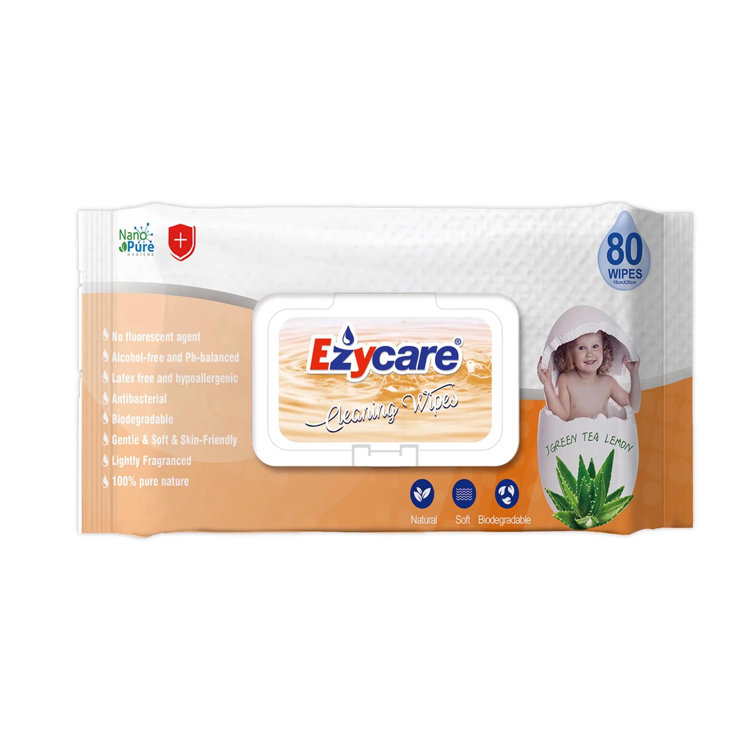 Disposable Non-Woven Fabric Wipes Sensitive Face Cleaning Baby Wipes Supplier Tissue