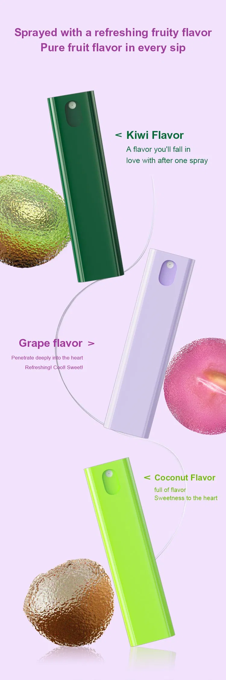 Glorysmile Multi-Effect Fresh Mouth Spray (Kiwi/Grape/Coconut Flavors)