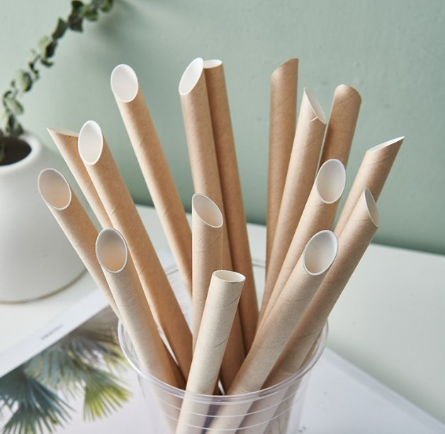 Disposable Degradable Pearl Milk Tea Drink Kraft Paper Straw