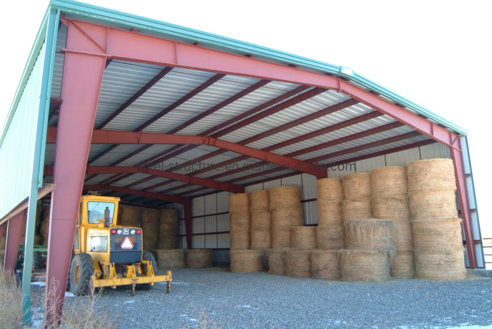 Economical Prefab Steel Structural Farm Shed Open All Sides Warehouse