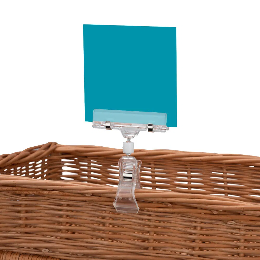 Large Price Card Holder "Sign Clip" with Clamp, 135mm