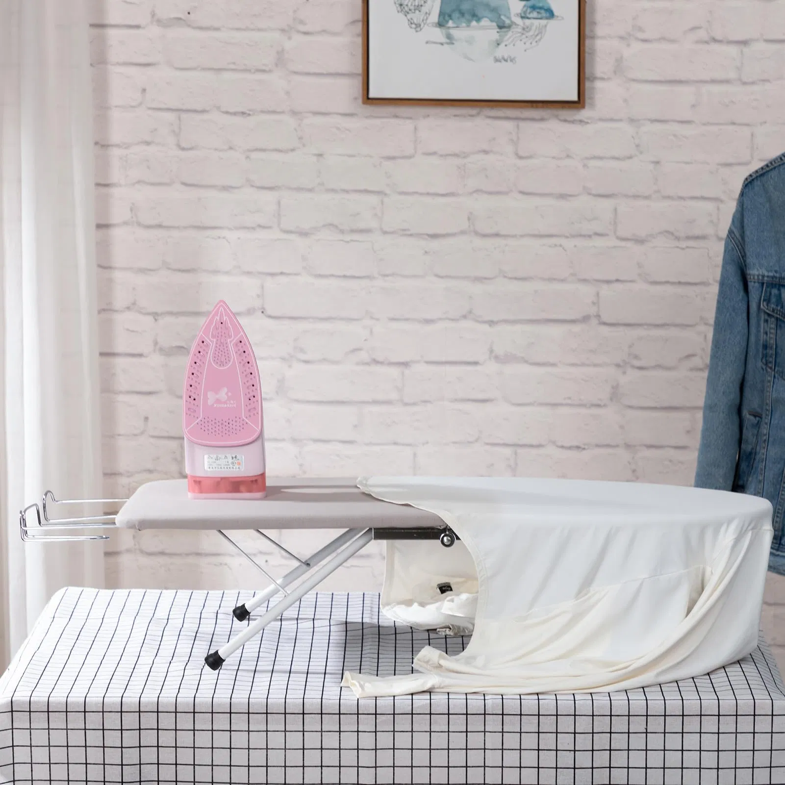 Tabletop Ironing Board Iron Holder Compact Folding Legs Cover Pad Space Saver