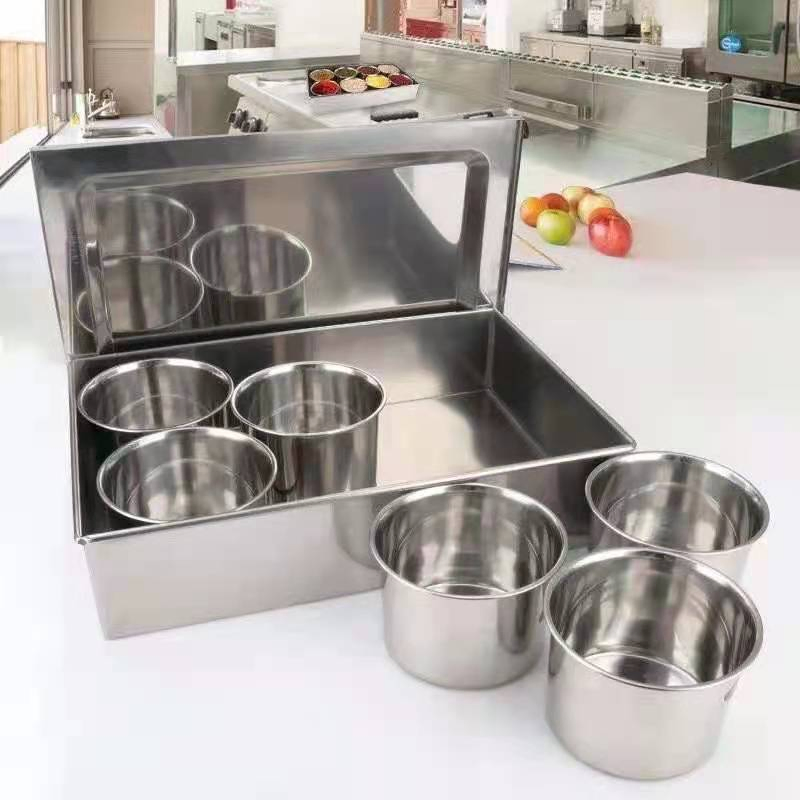 Stainless Steel 4 in 1 Tiffin Lunch Food Container for Picnic Take Away Condiment Box