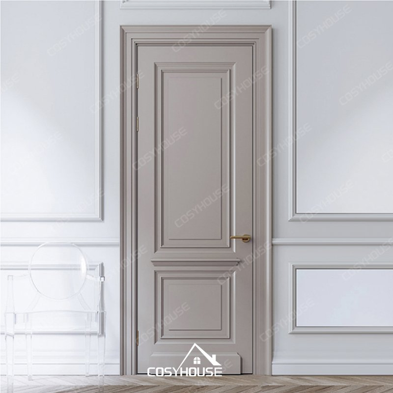 UL Listed Fireproof Wooden Door with French Panel Design for Apartments and Hotels