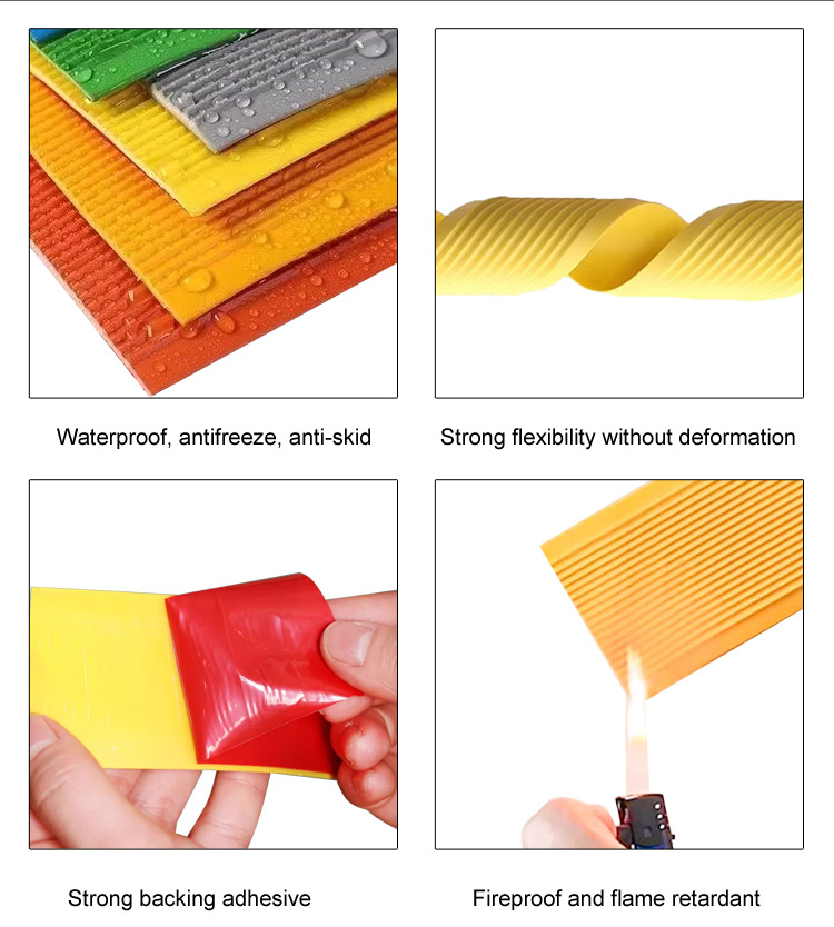 Waterproof & Flame Resistant Rubber Stair Nosing Non-Slip Step Edge Trim Strips