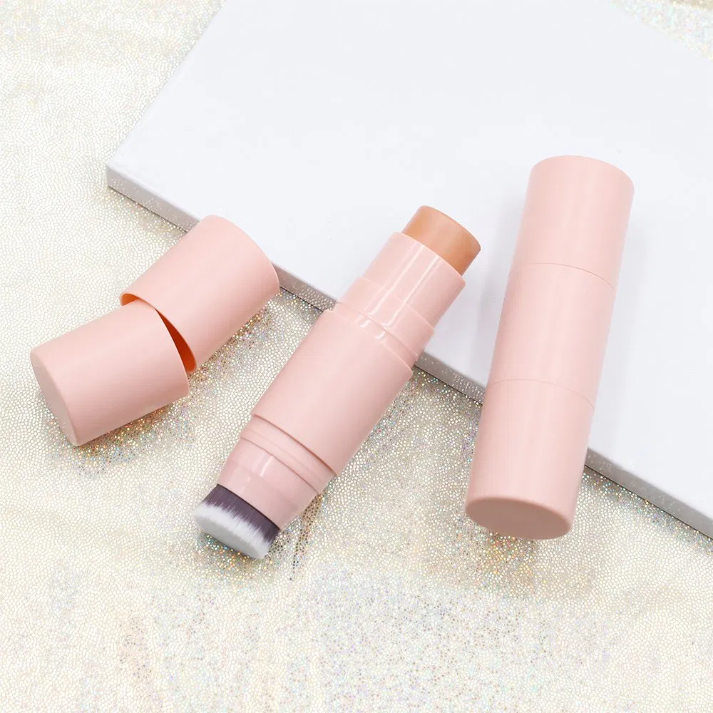 Private Label Vegan Cruelty Free Waterproof Pink Cheek 2 in 1 with Brush Creamy Concealer Bronzer Blush Highlighter Sticker