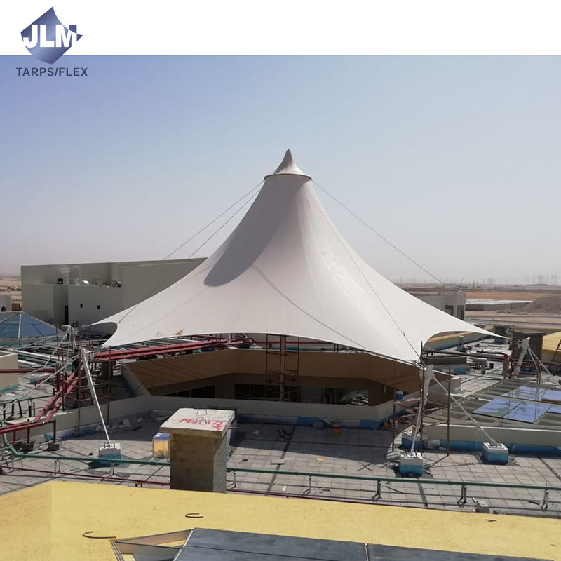 Self-Cleaning Quality PVDF Lacquer 1100dtex 30X30 PVC Coated Membrane Structure Fabric