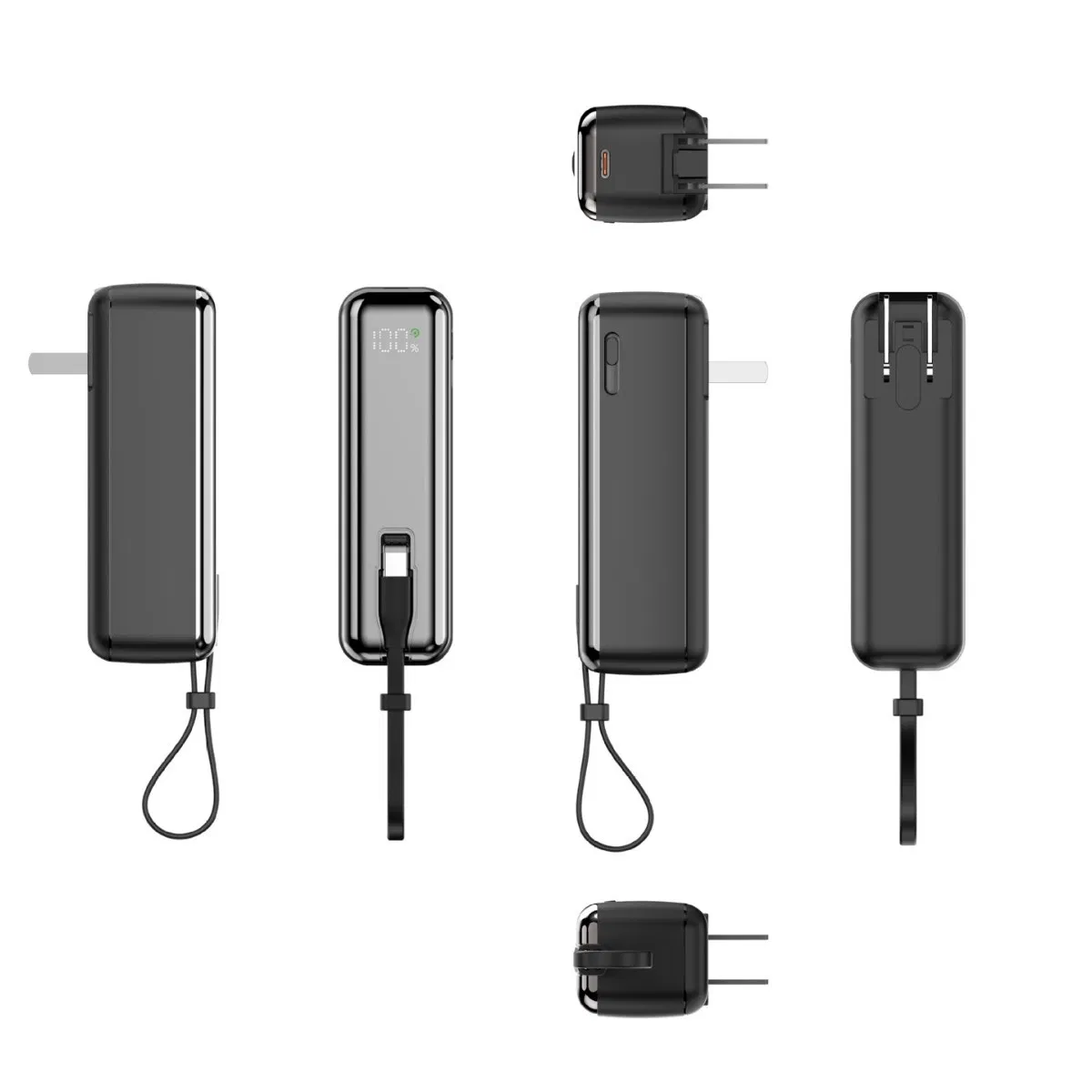 Портативный Power Bank с дисплеем и сменными вилками