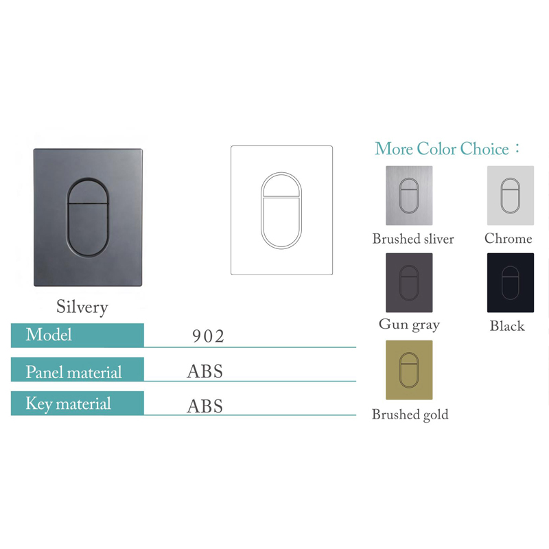 ABS Concealed Tank Toilet Button White Glass Smart Bathroom Concealed Plastic Wall Flush Button Panel