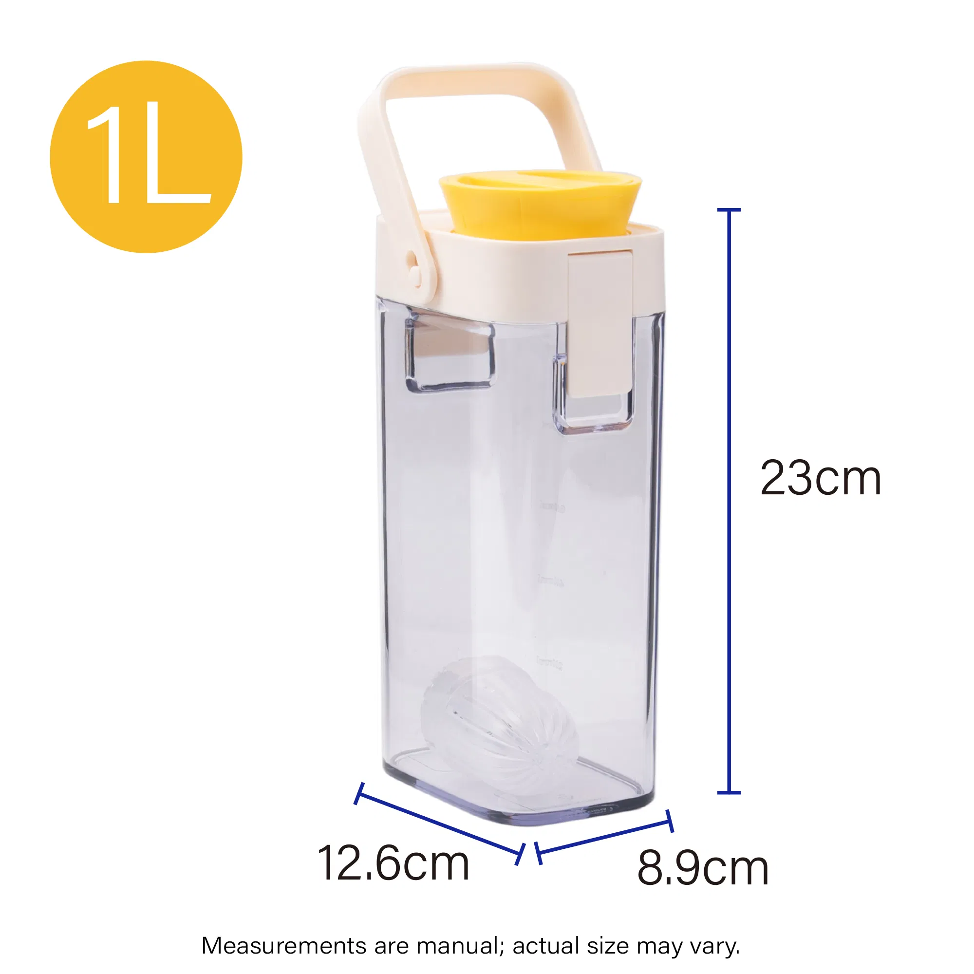 1L Coffee Cold Extraction Pot Juice Tea Filtration Cold Water Pot Household Outdoor Cold Brew Plastic Bottle Yellow