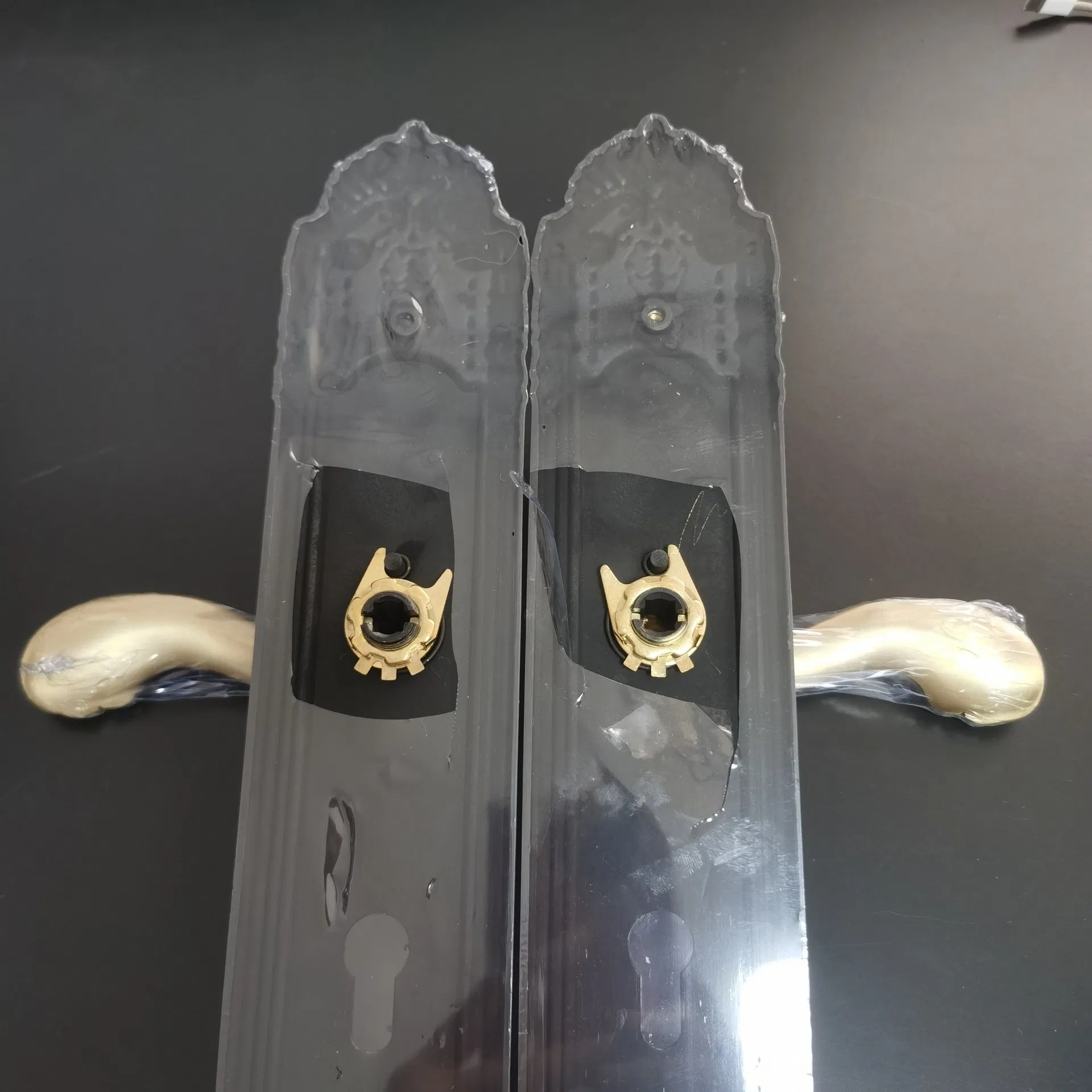 Luxury Door Handle/Handle Pull Solid Copper Carved Antique Gold Electroplated Chinese Style