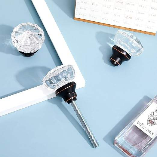 New Fashion Mortise Style Fluted Glass Door Knobs Antique Door Knobs with Spindle for Interior Doors