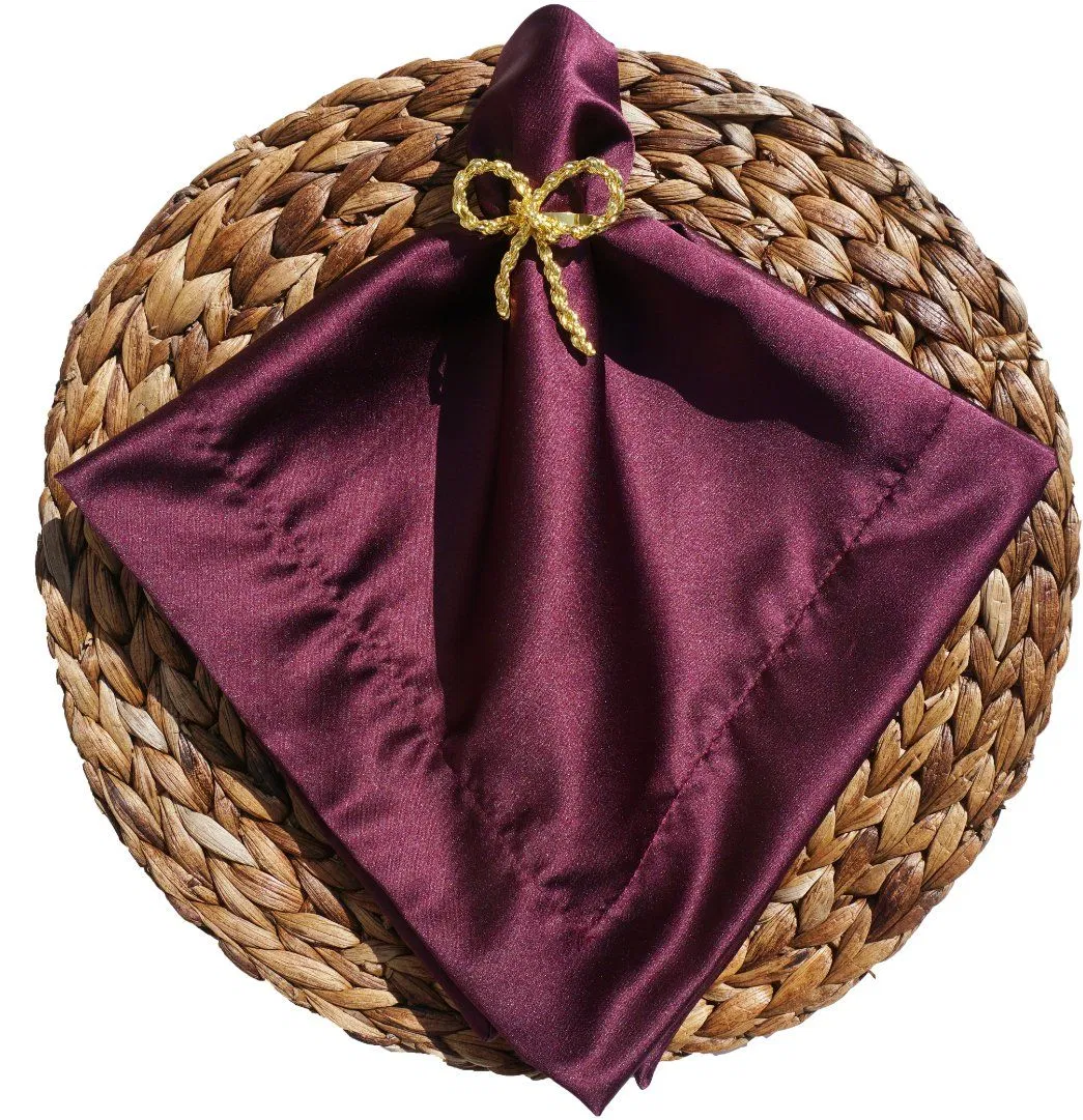 Hot Sales Ultra Aubergine Pure Satin for Napkin Cloths and Table Cloth for Luxe Events