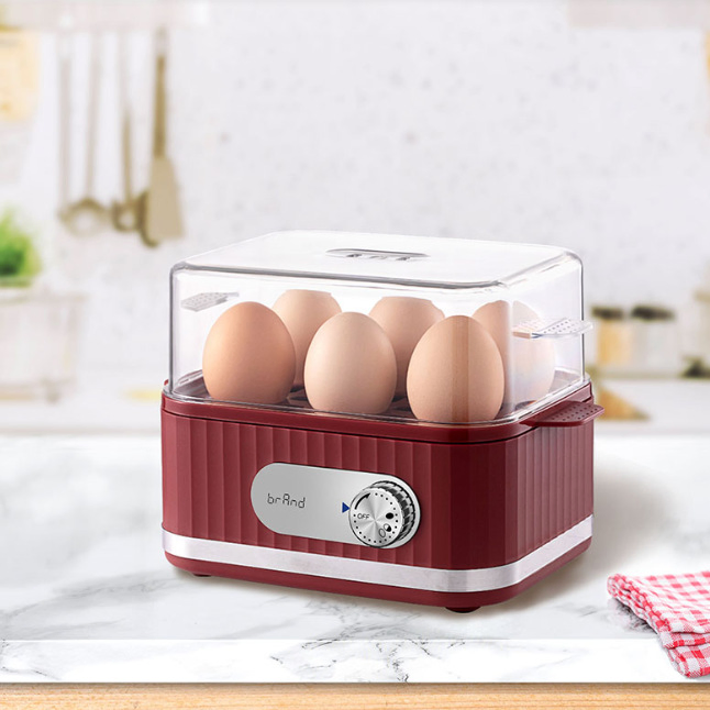 Anti-Dry 6-Egg Electric Egg Boiler Timer for Perfectly Cooked Eggs Every Time
