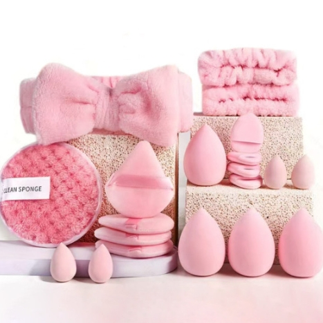 Solid Color Makeup Sponge Set, Drift Bottle Puff Set, Waterdrop & Gourd-Shaped Slanted Makeup Sponges, Cosmetic Sponge