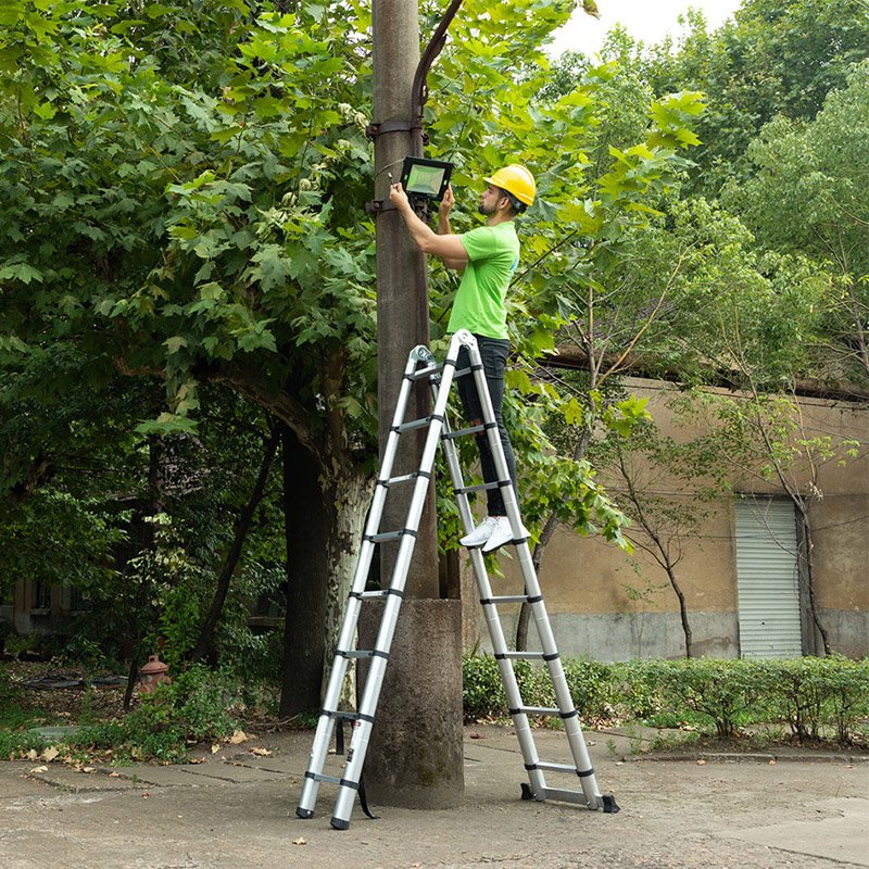 2 in 1 Double Aluminum a-Type Multifunction Telescopic Extension Ladder Industrial Design Style Foldable Ladder Stools