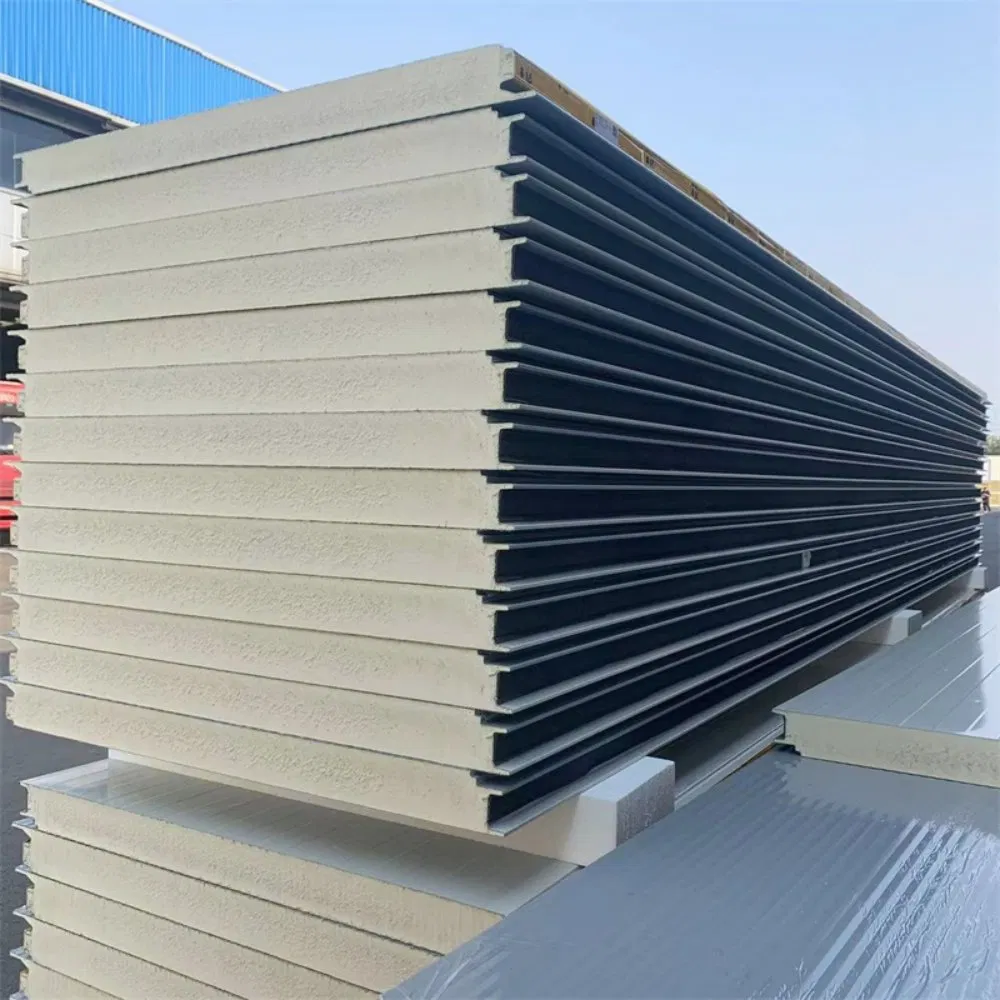 Cheap 50mm/75mm/100mm/150mm/200mm Thermal Insulated Freezer/Cool Room/Warehouse/ Workshop Wall Board EPS/PU/PIR/PUR/Puf/Polyurethane Roof Sandwich Panel Tiles