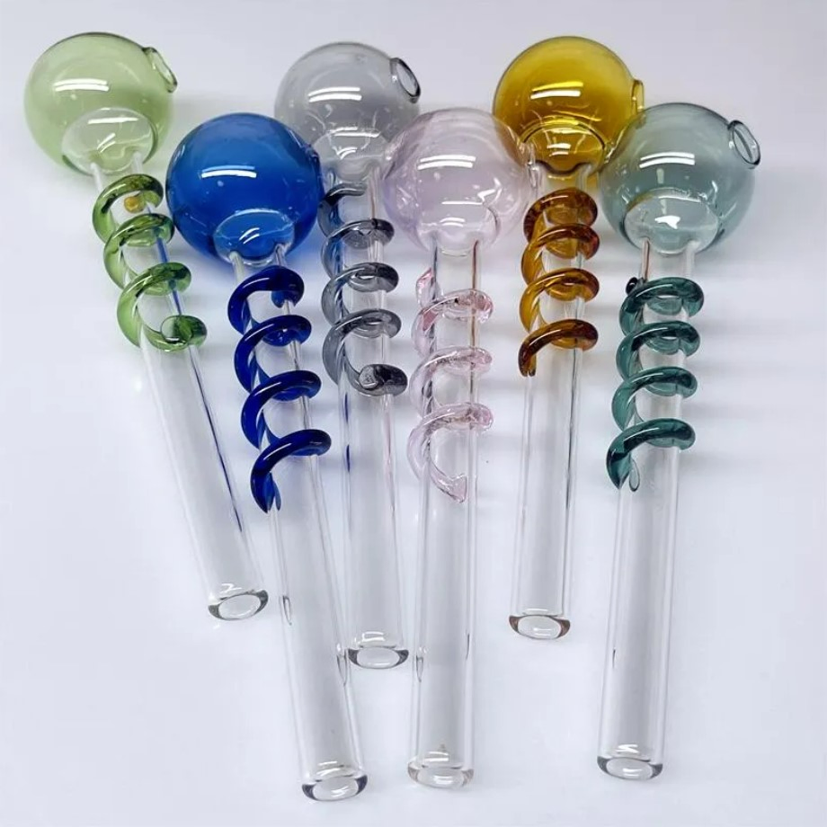 14cm Glass Oil Burner Pipe Thick Pyrex Smoking Hand Nail Water Handcraft Tube DAB Rigs Hand Water Pipe