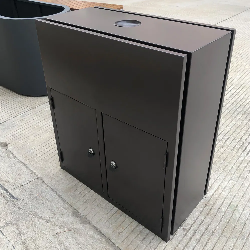 Двухсекционный уличный мусорный бак с эмалью