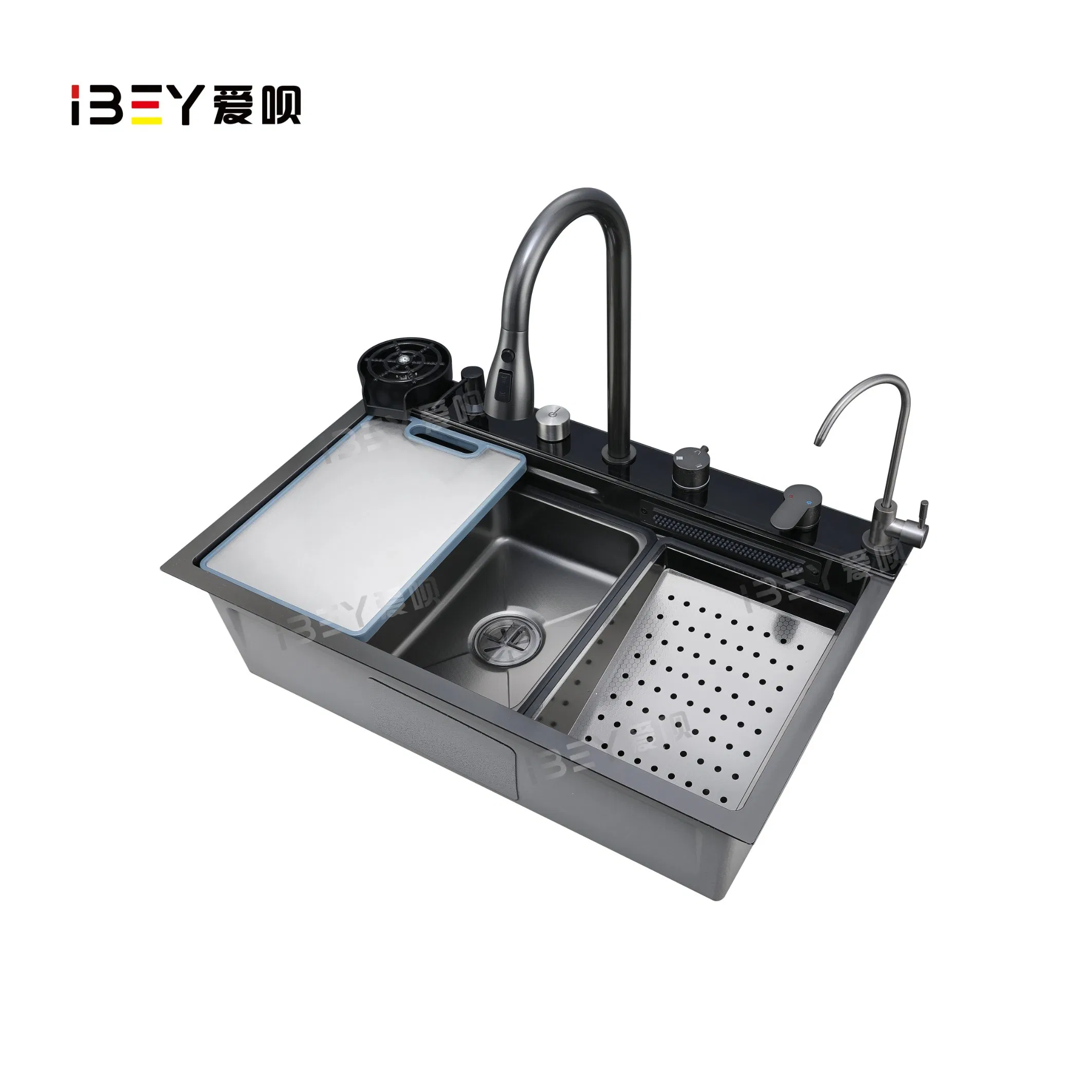 Premium 304 Stainless Steel Handmade Kitchen Sink with Nano Black Finish