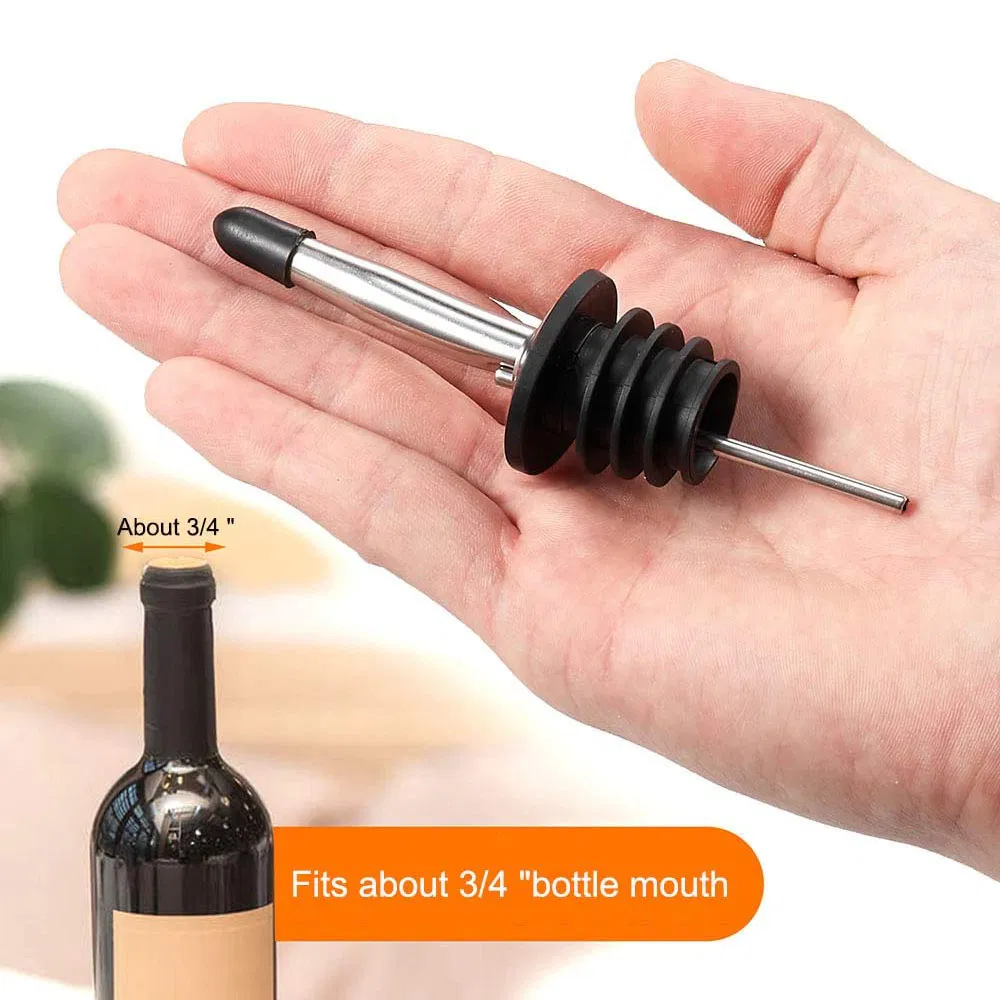 Silver Stainless Steel Wine Pourers Olive Oil Stoppers