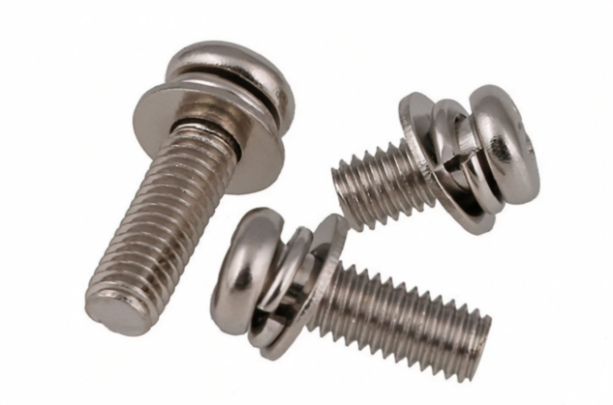 Carbon Steel Stainless Steel Pan Head Sems Screw with Both Captive Washers Assembly