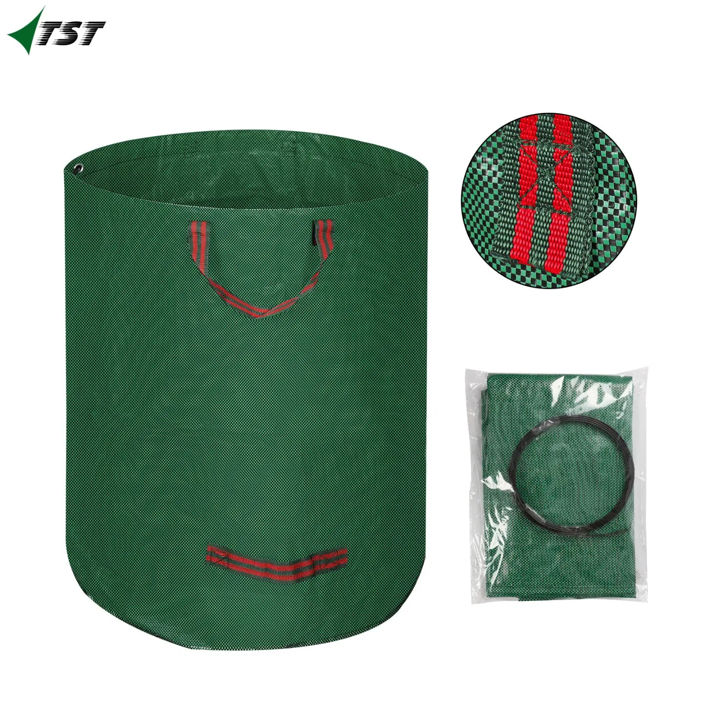 60L 120L 272L 500L Green Lawn Leaf Bags 16 32 72 132 Gallon Reusable Clean Container PP PE Gardening Trash Heavy Duty Garden Waste Bag