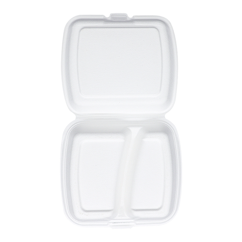 8X8 Inch One Compartment Hinged Clamshell Disposable Bagasse Food Container