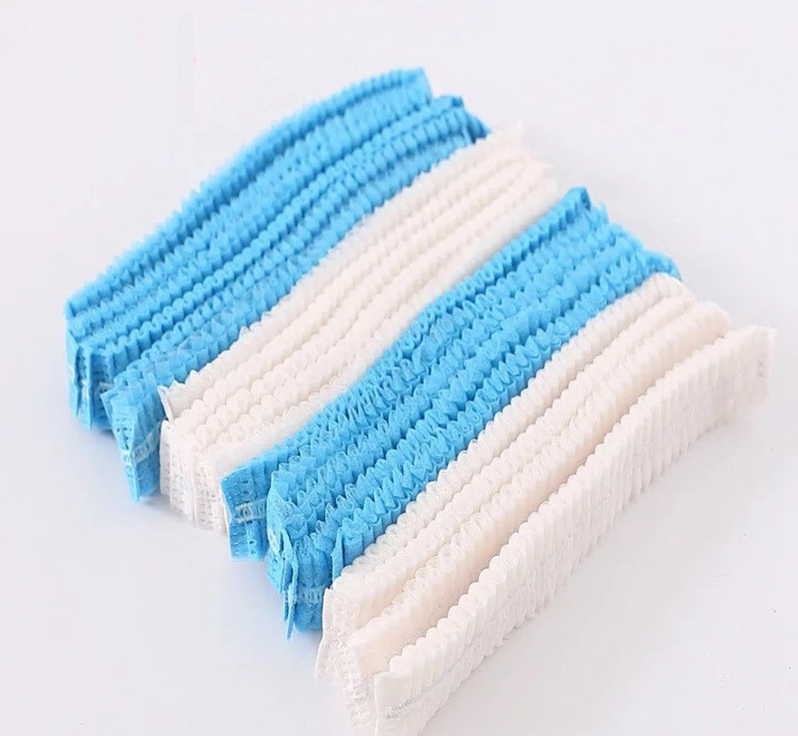 Non Woven Disposable Dust Caps, 100 PCS Elastic Caps for Food Industries and Medical Works