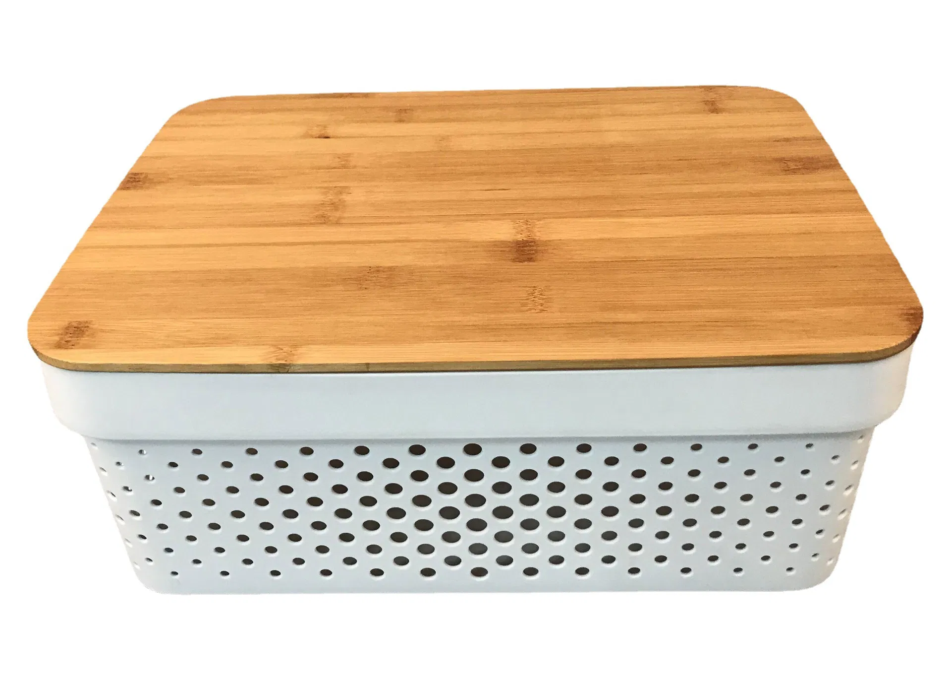 10-Liter Bamboo Cover Storage Basket