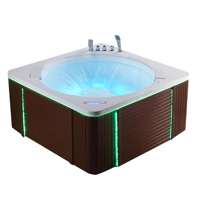 1.45m Length Square Shaped Touch Digital Control Small Freestanding Bathtub