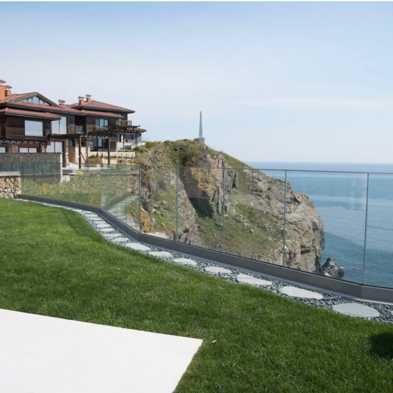 Balcony Stainless Steel Aluminium Frameless Glass Balustrade with Gate