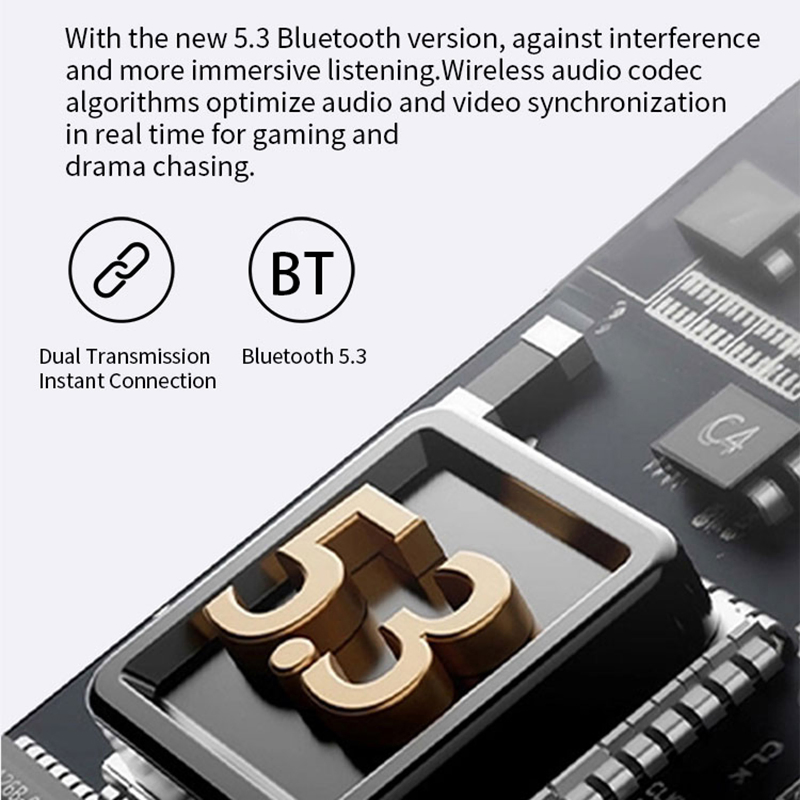 Наушники S47 TWS с дисплеем, Bluetooth 5.3, черные