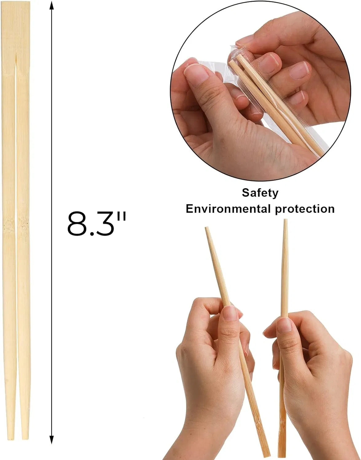 Eco-Friendly Bulk Price Logo Printed Dinnerware Easy Use Disposable Bamboo Chopsticks
