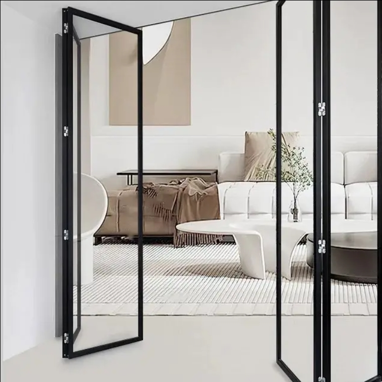 The Very Simple and Narrow Style of Aluminum Folding Sliding Doors Suitable for The Kitchen Very Popular in Europe America