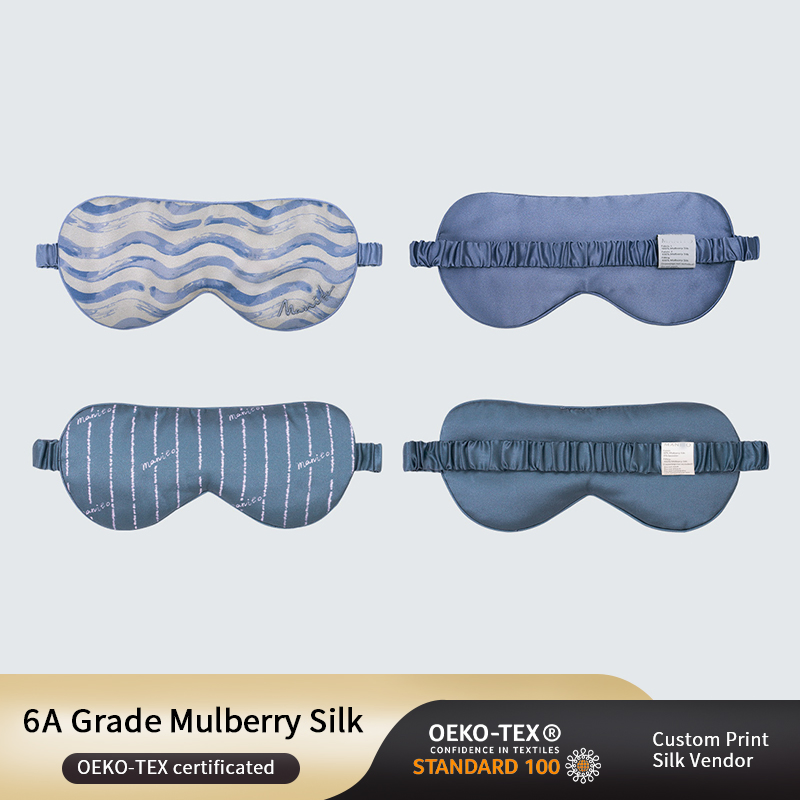 Upscale Printed Mulberry Silk Charmeuse Fabric Sleep Eye Mask