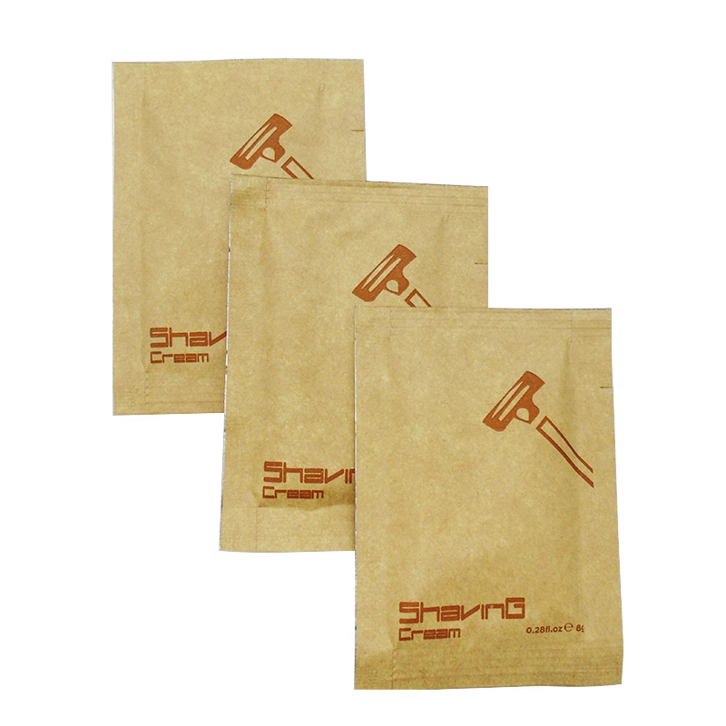 Eco Friendly Kraft Paper Sachet Disposable Hotel Travel Man Beard Shaving Creams