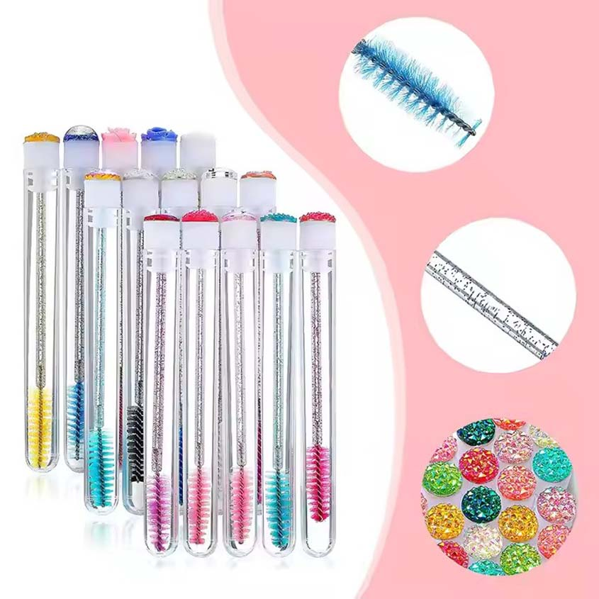 White Lash Wand Container Eye Lash Brushes Blue Black and Gold Eyelash Mascara Wand Brush with Container Lash Cleaner Brush Wash