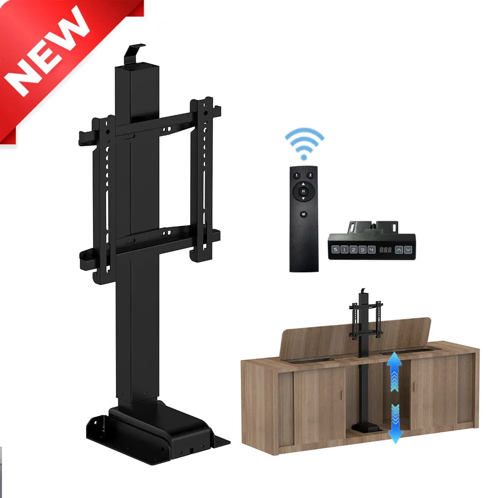 Adjustable Drop Down TV Lift Stand with Motor, 800n Load Capacity