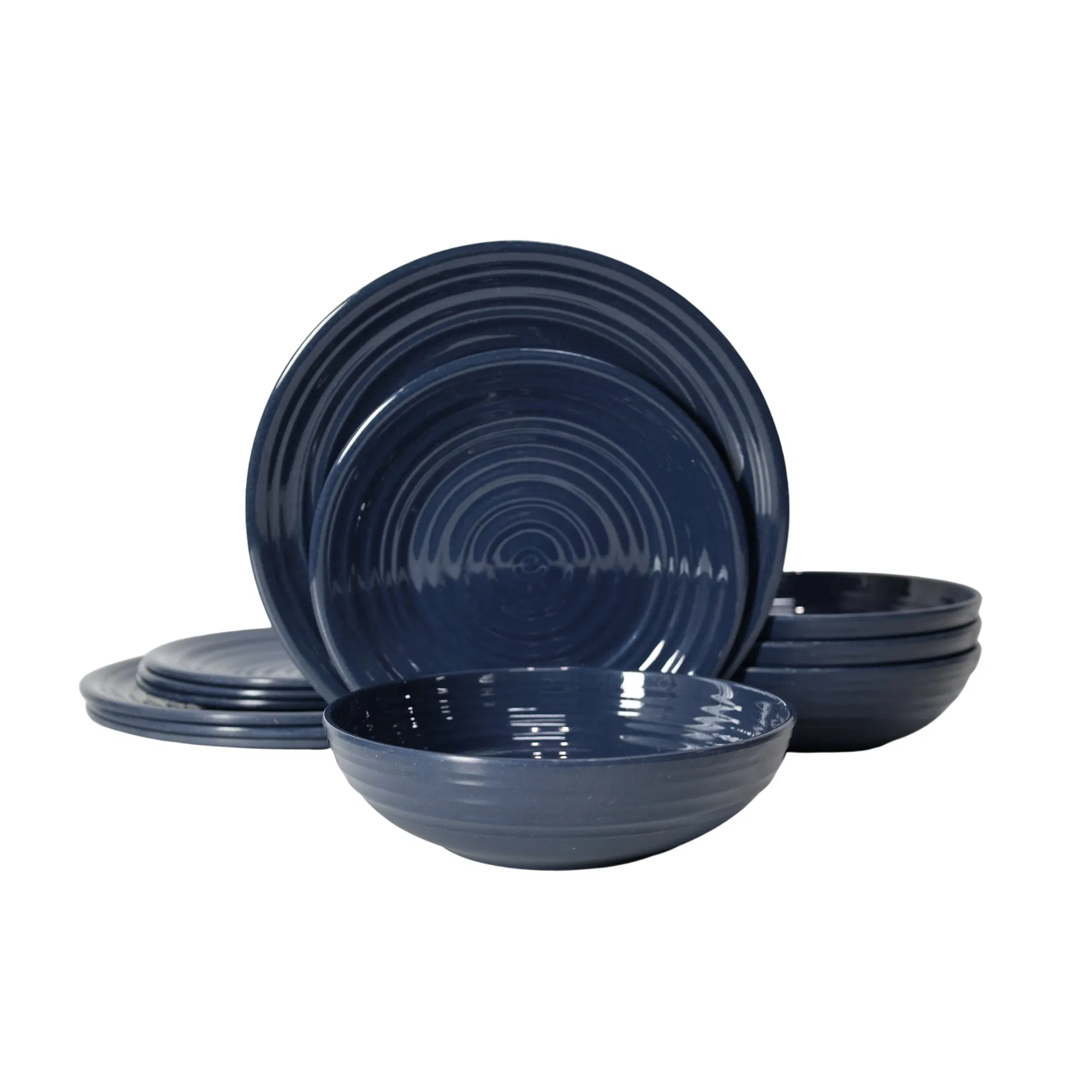 Bamboo 100%Melamine Color 12 Pieces Dinnerware Tableware Set