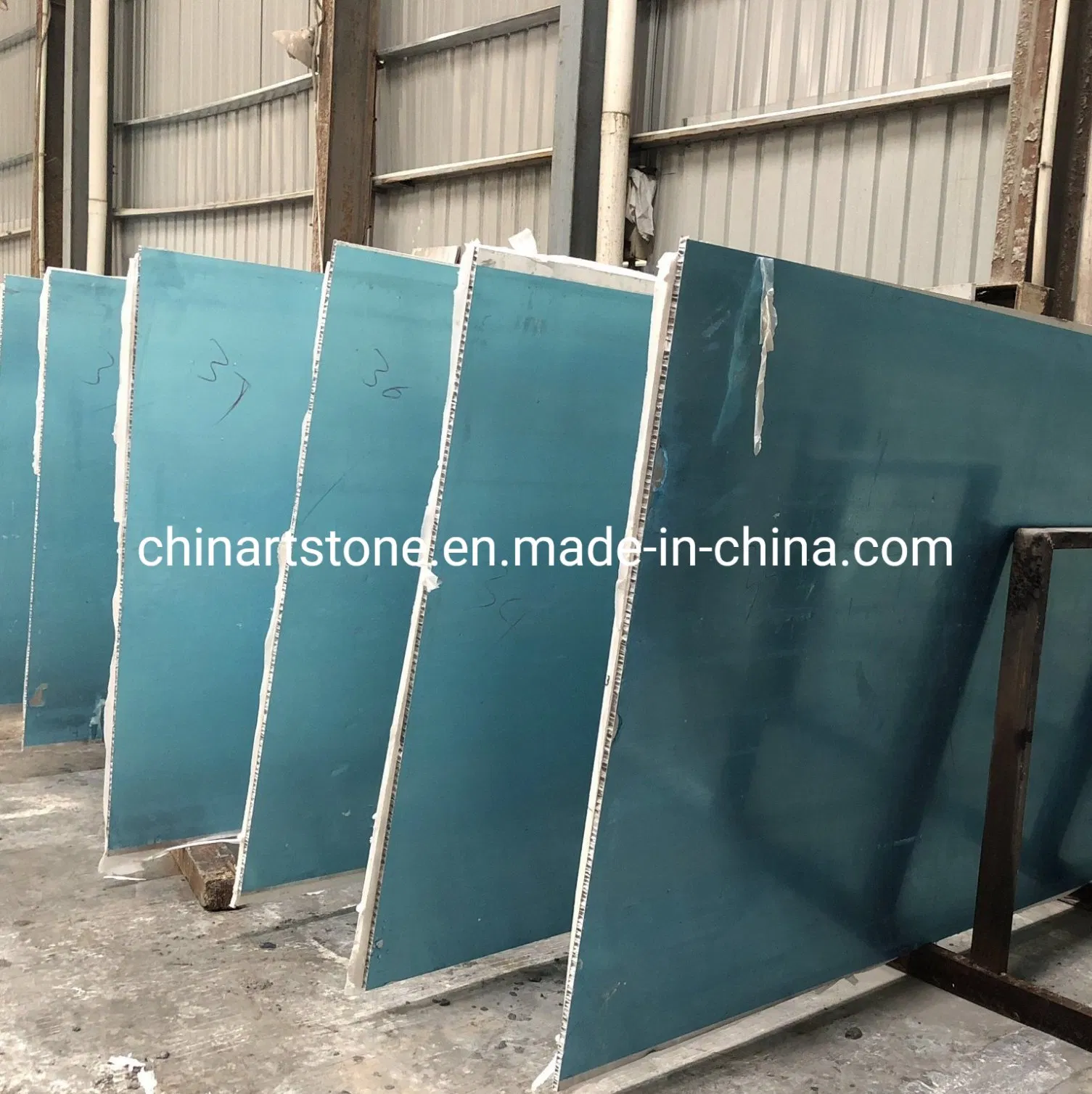 Italy Calacatta White Marble with Honey-Comb Aluminum for Wall and Floor Tile