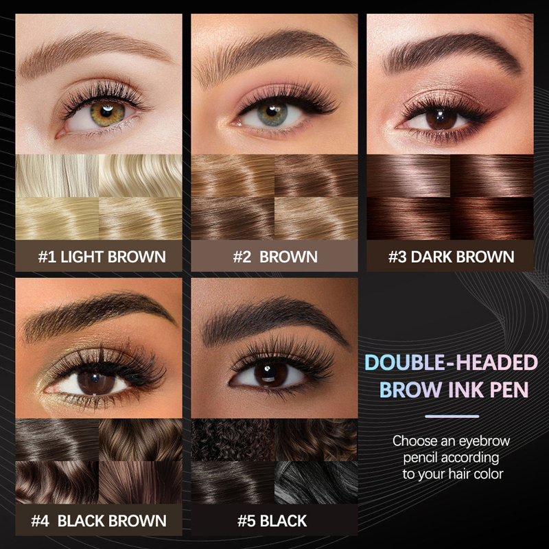 Ditong Lakerain 5 Color Double-Ended Two-Prong Eyebrow Pencil Smooth Wild Eyebrow Water-Proof Clear Liquid Eyebrow Pencil