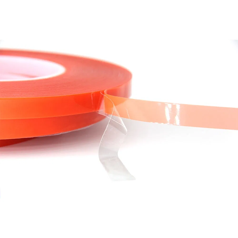 Durable Clear Pet Double Sided Tape with Red Mopp Film Liner for Electronics Packaging