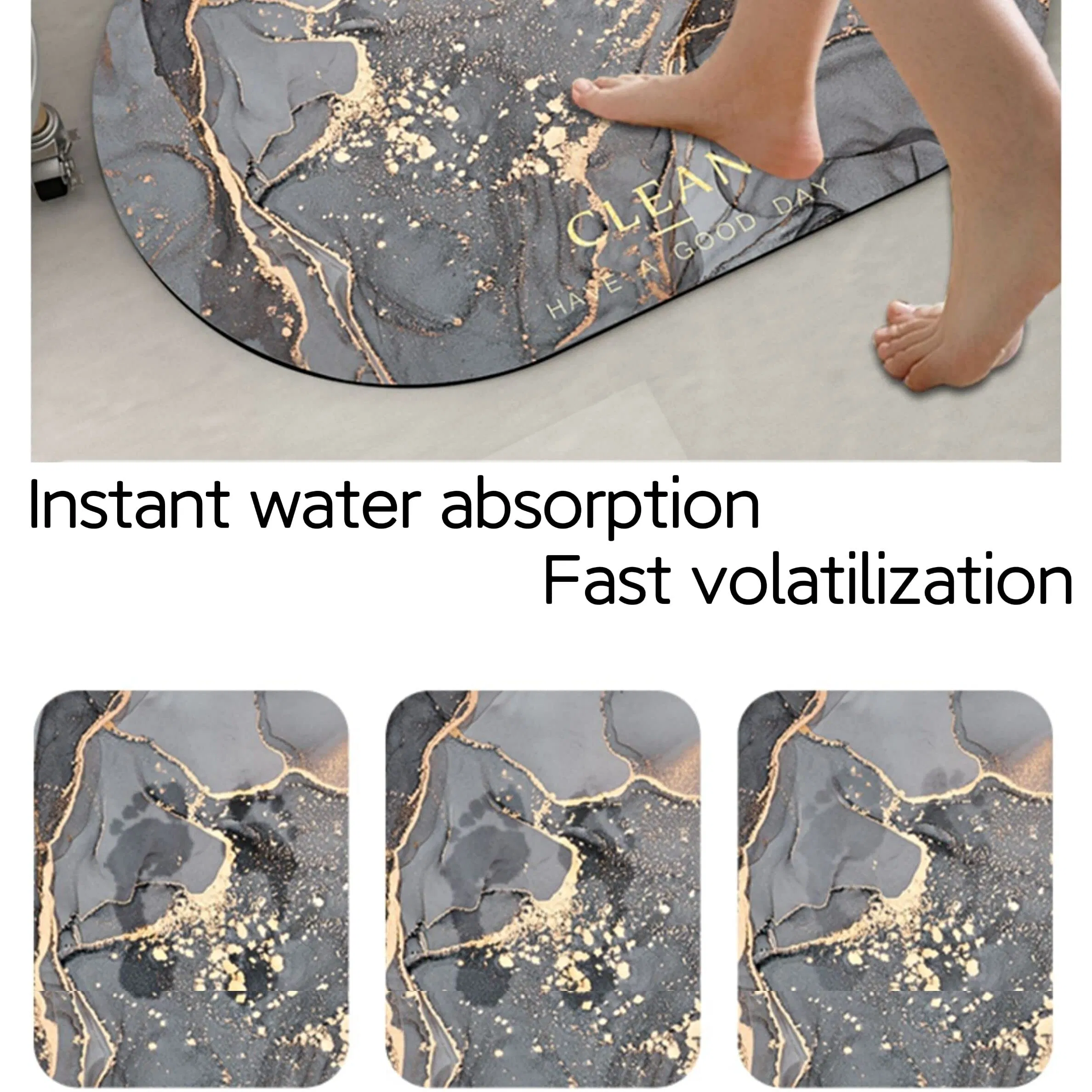 Quick Dry Bathroom Non Slip Floor Modern Bathtub Rugs Diatomite Bath Mat for Bathroom Kitchen Bedroom Home