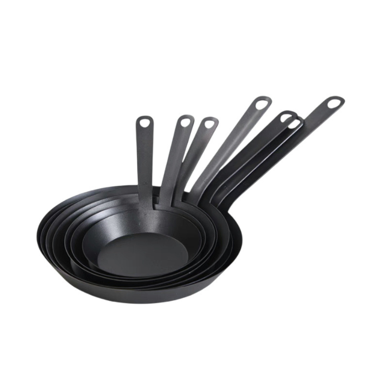 22 Cm Steel Iron Non Stick Induction Steak Frying Pan Black Griddle