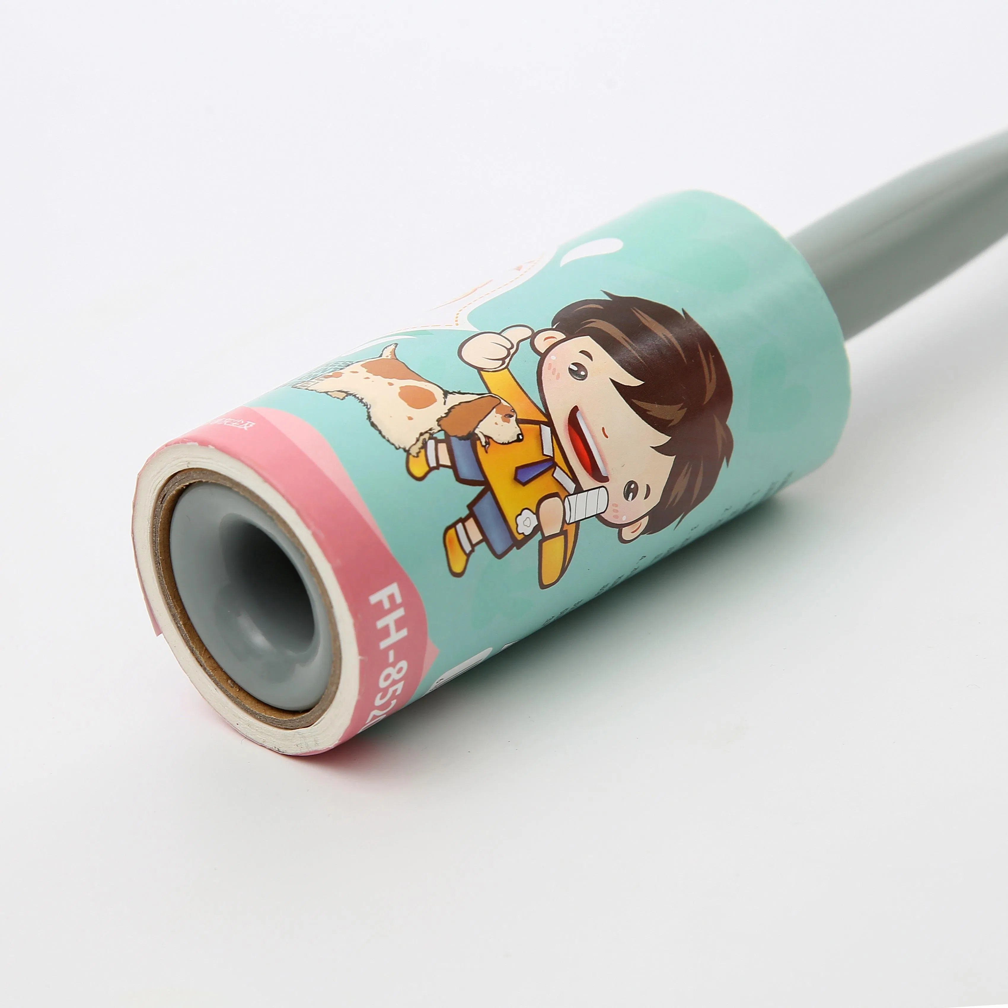 Custom Logo 30 60 90 100 Sheets Diagonal Cutting Tear Paper Adhesive Sticky Clothes Furniture Cleaning Pet Cat Hair Lint Remover Roller