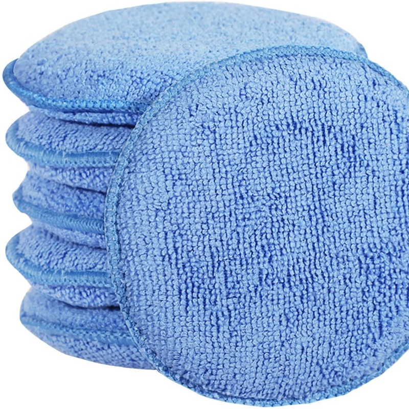Premium 5-Inch Round Wax Polishing Sponge Pad with Comfortable Grip