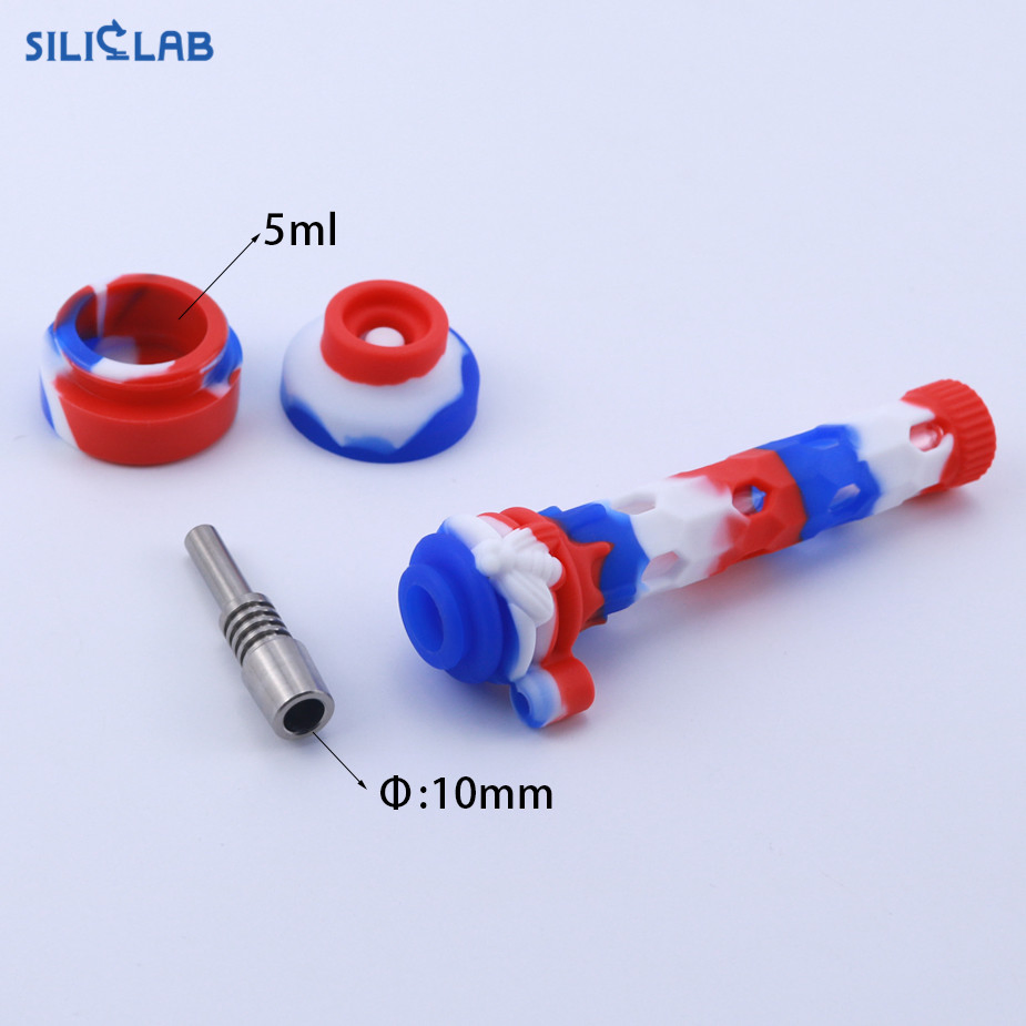 Honeycomb Tobacco Hand Pipe Mini Dabs Straw Silicone Smoking Pipe Oil Burner Nectar Collector